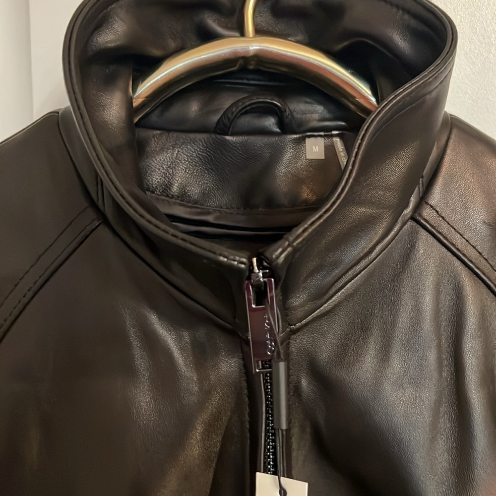 CALVIN KLEIN NWT Men’s Leather Medium Thinsulate lined brown  Jacket/ Coat - Picture 6 of 17